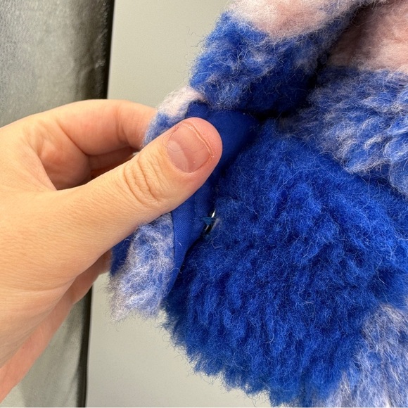 Stand‎ Studio Sabi Oversized Blue & Pink Plaid Fuzzy Shacket Jacket Sz 32 - Picture 7 of 10